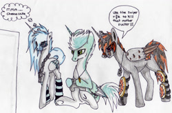 Size: 3295x2157 | Tagged: safe, artist:beamybutt, derpibooru import, oc, oc only, alicorn, pony, alicorn oc, horn, jewelry, necklace, sitting, thought bubble, traditional art, wings