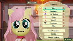 Size: 1280x720 | Tagged: safe, derpibooru import, fluttershy, anthro, pegasus, mii, miitopia, solo