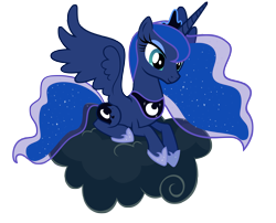 Size: 5000x4032 | Tagged: safe, artist:misterlolrus, derpibooru import, princess luna, alicorn, pony, cloud, crown, female, jewelry, mare, regalia, simple background, solo, transparent background, vector