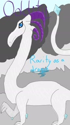 Size: 1080x1920 | Tagged: safe, artist:tlkandtlgfan, derpibooru import, rarity, dragon, dragoness, dragonified, female, raridragon, solo, species swap