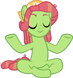 Size: 4276x4582 | Tagged: safe, artist:ironm17, derpibooru import, tree hugger, earth pony, pony, a rockhoof and a hard place, absurd resolution, eyes closed, female, mare, meditating, meditation, simple background, solo, transparent background, vector, yoga