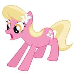 Size: 4000x4000 | Tagged: safe, artist:misterlolrus, derpibooru import, lily, lily valley, earth pony, pony, absurd resolution, background pony, female, flower, flower in hair, lily (flower), mare, simple background, solo, transparent background, vector