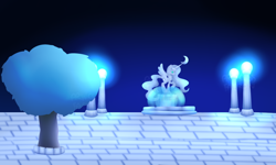 Size: 1280x768 | Tagged: safe, artist:pixels-and-ponies, derpibooru import, princess luna, pony, night, solo, statue