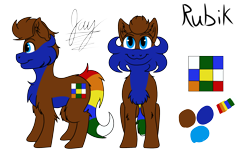 Size: 2144x1333 | Tagged: safe, artist:jay_wackal, derpibooru import, oc, oc only, oc:rubik, earth pony, pony, reference, reference sheet, simple background, solo, transparent background