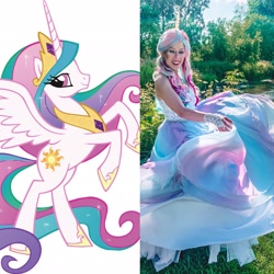 Size: 2048x2048 | Tagged: safe, artist:unicornprincessgemma, derpibooru import, princess celestia, alicorn, human, clothes, cosplay, costume, female, irl, irl human, mare, photo, stock vector