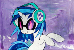 Size: 1200x810 | Tagged: safe, artist:aquilateagle, derpibooru import, dj pon-3, vinyl scratch, pony, unicorn, female, mare, painting, solo, traditional art