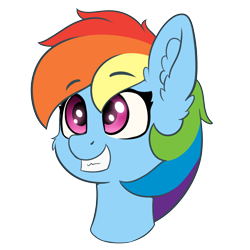 Size: 4000x4000 | Tagged: safe, artist:yelowcrom, derpibooru import, rainbow dash, pegasus, pony, bust, cheek fluff, cute, ear fluff, ears, female, simple background, solo, transparent background