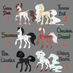 Size: 2160x2160 | Tagged: safe, artist:emalajissda, derpibooru import, oc, oc only, earth pony, pegasus, pony, unicorn, chest fluff, ear fluff, ears, earth pony oc, gray background, hoof fluff, horn, leonine tail, pegasus oc, simple background, unicorn oc, wings