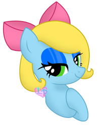 Size: 1297x1622 | Tagged: safe, artist:lovinglypromise, derpibooru import, oc, pony, bow, bust, female, hair bow, mare, not cuteamena, portrait, simple background, solo, transparent background