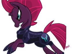 Size: 2828x2121 | Tagged: safe, artist:zipadeelady, derpibooru import, tempest shadow, pony, unicorn, broken horn, female, gritted teeth, horn, mare, simple background, solo, transparent background