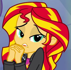 Size: 566x558 | Tagged: safe, derpibooru import, screencap, sunset shimmer, equestria girls, equestria girls (movie), cropped, solo