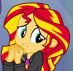 Size: 581x565 | Tagged: safe, derpibooru import, screencap, sunset shimmer, equestria girls, equestria girls (movie), cropped, solo