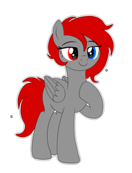 Size: 4500x5891 | Tagged: safe, artist:chip16, artist:sailorrainbow-bases, derpibooru import, oc, oc only, oc:ruby gleam, pegasus, pony, commission, female, heterochromia, mare, pegasus oc, simple background, smiling, solo, solo female, white background, ych result