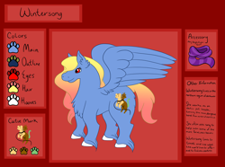 Size: 7689x5735 | Tagged: safe, artist:misskanabelle, derpibooru import, oc, oc only, pegasus, pony, clothes, female, hoof fluff, mare, pegasus oc, reference sheet, scarf, signature, solo, wings