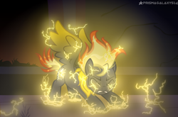 Size: 1944x1280 | Tagged: safe, artist:mathisnotmy, artist:prismagalaxy514, derpibooru import, pegasus, pony, base used, colored wings, crossover, darkness, electricity, gradient wings, johnny test, light, ponified, solo, wings