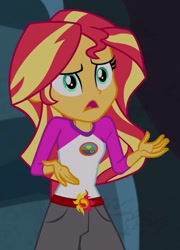 Size: 393x546 | Tagged: safe, derpibooru import, screencap, sunset shimmer, equestria girls, legend of everfree, cropped, solo