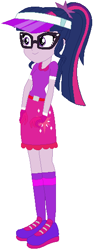 Size: 210x561 | Tagged: safe, artist:selenaede, artist:user15432, derpibooru import, sci-twi, twilight sparkle, human, equestria girls, base used, belt, clothes, glasses, gloves, golf, hat, purple dress, shoes, sneakers, socks, sports, sports outfit, sporty style