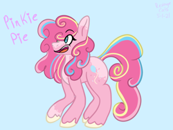 Size: 2048x1536 | Tagged: safe, artist:revenge.cats, derpibooru import, pinkie pie, earth pony, pony, chubbie pie, chubby, excited, heterochromia, redesign, short, smiling, solo