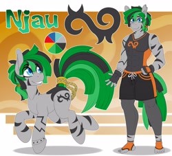 Size: 4096x3724 | Tagged: safe, artist:tatemil, derpibooru import, oc, oc:njau, anthro, plantigrade anthro, pony, zebra, clothes, reference sheet