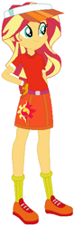 Size: 192x584 | Tagged: safe, artist:selenaede, artist:user15432, derpibooru import, sunset shimmer, human, equestria girls, base used, belt, clothes, gloves, golf, hand on hip, hat, red dress, shoes, sneakers, socks, sports, sports outfit, sporty style, yellow socks