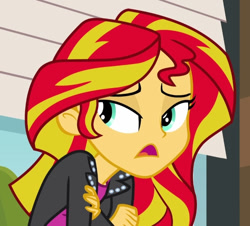 Size: 638x577 | Tagged: safe, derpibooru import, screencap, sunset shimmer, equestria girls, rainbow rocks, cropped, solo