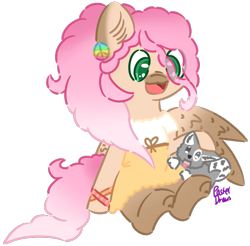 Size: 693x682 | Tagged: safe, artist:pasteldraws, derpibooru import, dog, pegasus, pony, clothes, dress, ponytail, redesign, simple background, solo, transparent background, wristband