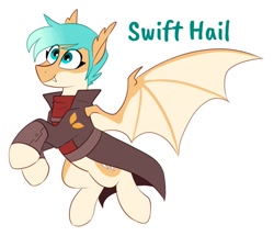 Size: 1041x895 | Tagged: safe, artist:redxbacon, derpibooru import, oc, oc only, oc:swift hail, bat pony, pony, bat pony oc, solo