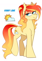 Size: 870x1246 | Tagged: safe, artist:redxbacon, derpibooru import, oc, oc only, oc:sunny lane, earth pony, pony, earth pony oc, solo