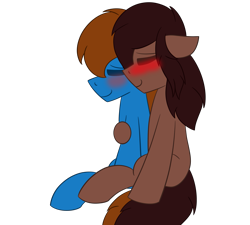 Size: 1999x1799 | Tagged: safe, artist:derpy_the_duck, derpibooru import, oc, oc:derp, oc:vlad, earth pony, pony, blushing, cuddling, enjoying, eyes closed, gay, happy, hug, hugging a pony, male