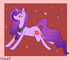 Size: 3758x3114 | Tagged: safe, artist:misskanabelle, derpibooru import, oc, oc only, pony, unicorn, abstract background, female, horn, mare, peytral, solo, tail wrap, unicorn oc, unshorn fetlocks