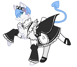 Size: 887x765 | Tagged: safe, alternate version, artist:agdapl, derpibooru import, pony, base used, crossover, ponified, raised hoof, raised leg, re:zero, simple background, smiling, solo, species swap, transparent background