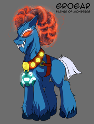 Size: 5900x7778 | Tagged: safe, artist:darkstorm mlp, derpibooru import, grogar, sheep, anime style, antagonist, bell, father of monsters, grogar's bell, magic, magic aura, male, ram