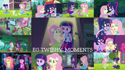 Size: 1280x721 | Tagged: safe, derpibooru import, edit, edited screencap, editor:quoterific, screencap, angel bunny, fluttershy, pinkie pie, sci-twi, spike, spike the regular dog, twilight sparkle, bird, dog, rabbit, dance magic, eqg summertime shorts, equestria girls, equestria girls (movie), equestria girls series, friendship games, perfect day for fun, rainbow rocks, raise this roof, road trippin, rollercoaster of friendship, star crossed, stressed in show, stressed in show: fluttershy, text support, text support: fluttershy, the finals countdown, the road less scheduled, spoiler:eqg series (season 2), spoiler:eqg specials, :o, angelbetes, animal, backpack, boots, bowtie, canterlot high, chalkboard, clothes, cute, cutie mark, cutie mark on clothes, eyes closed, fall formal outfits, female, geode of fauna, geode of telekinesis, glasses, hairpin, jewelry, lesbian, magical geodes, male, microphone, microphone stand, mirror, musical instrument, necklace, offscreen character, open mouth, photo booth (song), ponied up, ponytail, sandals, shipping, shoes, shyabetes, tambourine, twiabetes, twilight ball dress, twishy, wings