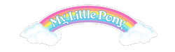 Size: 670x200 | Tagged: safe, derpibooru import, g1, cloud, g4 to g1, generation leap, logo, my little pony logo, no pony, rainbow, simple background, transparent background, white outline