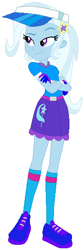 Size: 196x580 | Tagged: safe, artist:selenaede, artist:user15432, derpibooru import, trixie, human, equestria girls, base used, belt, blue dress, blue socks, clothes, crossed arms, gloves, golf, hairpin, hat, shoes, sneakers, socks, sports, sports outfit, sporty style