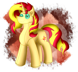 Size: 1398x1302 | Tagged: safe, artist:thebenalpha, derpibooru import, sunset shimmer, unicorn, plushie, simple background, transparent background