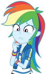 Size: 1888x3028 | Tagged: safe, artist:sketchmcreations, derpibooru import, rainbow dash, better together, equestria girls, holidays unwrapped, clothes, concerned, dashing through the mall, female, frown, geode of super speed, high res, hoodie, magical geodes, simple background, transparent background, vector