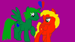 Size: 1280x720 | Tagged: safe, artist:kevan94, derpibooru import, oc, alicorn, pegasus, edyan, married, pregnant