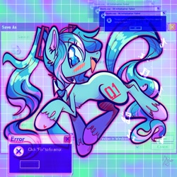 Size: 2048x2048 | Tagged: safe, artist:icky_slicky, derpibooru import, pony, anime, colored hooves, hatsune miku, kotobukiya hatsune miku pony, necktie, ponified, vocaloid