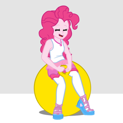 Size: 1000x1000 | Tagged: safe, artist:super4geek, derpibooru import, pinkie pie, equestria girls, eyes closed, space hopper