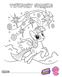 Size: 1500x1875 | Tagged: safe, derpibooru import, twilight sparkle, twilight sparkle (alicorn), alicorn, pony, bush, coloring page, gem, rainbow power