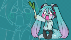 Size: 1920x1080 | Tagged: safe, artist:techycutie, derpibooru import, earth pony, pony, animated, anime, bipedal, clothes, cute, female, gif, hatsune miku, headphones, ievan polkka, kotobukiya, kotobukiya hatsune miku pony, leek, mare, meme, necktie, open mouth, ponified, race swap, raised hoof, raised leg, shirt, simple background, socks, solo, solo female, sparkles, stockings, thigh highs, vocaloid