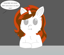 Size: 2000x1715 | Tagged: safe, artist:eminent entropy, derpibooru exclusive, derpibooru import, oc, oc only, oc:winter, pony, unicorn, blind, detroit: become human, dialogue, hornball, implied death, implied murder, meme, ponified, ponified meme, solo, text