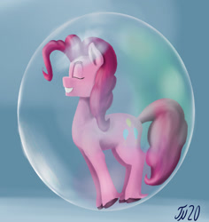 Size: 1600x1694 | Tagged: safe, artist:tenebrisnoctus, derpibooru import, part of a set, pinkie pie, earth pony, pony, bubble, cloven hooves, crepuscular rays, doodle, eyes closed, female, grin, in bubble, ocean, request, signature, smiling, solo, tail, underwater, unshorn fetlocks, water