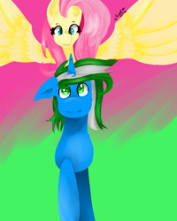 Size: 1200x1500 | Tagged: safe, artist:cheetos pony, derpibooru import, fluttershy, oc, oc:igames, ship