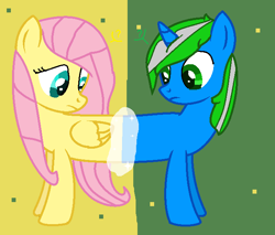 Size: 660x563 | Tagged: safe, artist:chica shy, derpibooru import, fluttershy, oc, oc:igames, catdog, meme