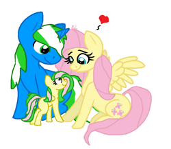 Size: 690x598 | Tagged: safe, artist:color rainbow, derpibooru import, fluttershy, oc, oc:fluttergames, oc:igames, family, shipping