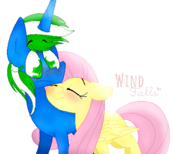 Size: 631x558 | Tagged: safe, artist:wind falls, derpibooru import, fluttershy, oc, oc:igames, cute, shipping, simple background, white background