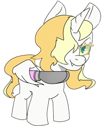 Size: 2263x2789 | Tagged: safe, artist:2hrnap, oc, oc only, oc:dyxkrieg, alicorn, pony, alicorn oc, blonde, blonde mane, blonde tail, female, filly, green eyes, hair over one eye, horn, magical lesbian spawn, offspring, parent:oc:dyx, parent:oc:luftkrieg, parents:oc x oc, simple background, solo, transparent background, wing hands, wings
