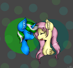 Size: 1500x1400 | Tagged: safe, artist:mooonkase girl, derpibooru import, fluttershy, oc, oc:igames, shipping